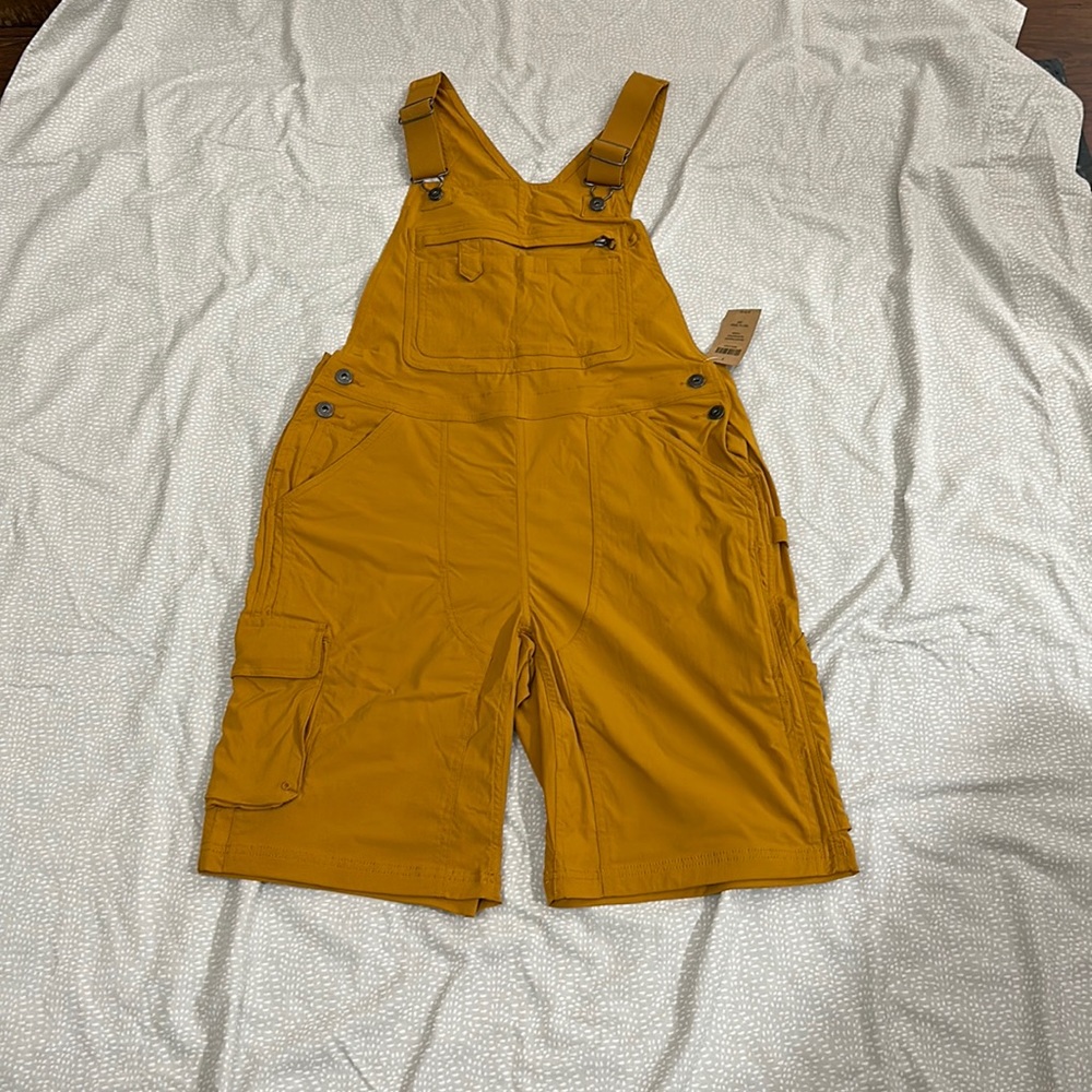 Mustard Yellow Women's Duluth Overalls Shorts
